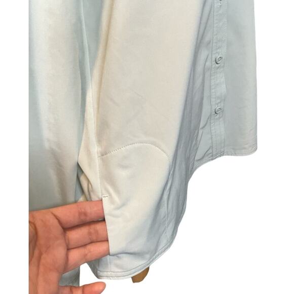 Eddie Bauer Long Sleeve NWOT Light Weight Button Down Blouse Light Mint Green Lg - Picture 6 of 14